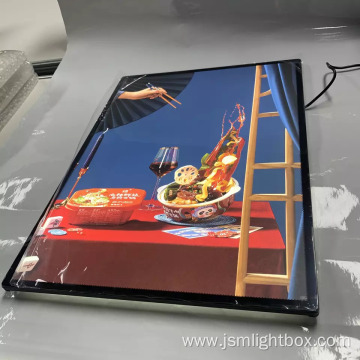 Tempered Glass Material Displays Menu Board Light Box